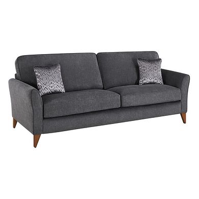 Jasmine 4 Seater Sofa in Campo Fabric - Pewter with Khalifa Steel Scatters