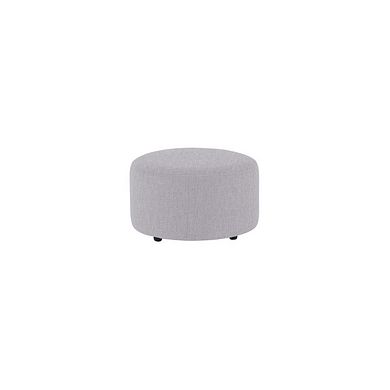 Jasmine Round Footstool in Cosmo Silver Fabric
