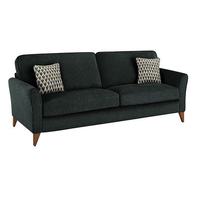 Jasmine 4 Seater Sofa in Orkney Fabric - Forest with Newton Forest Scatters