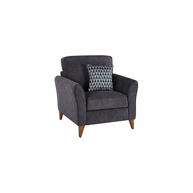 Jasmine Armchair in Orkney Fabric - Graphite with Newton Ocean Scatters