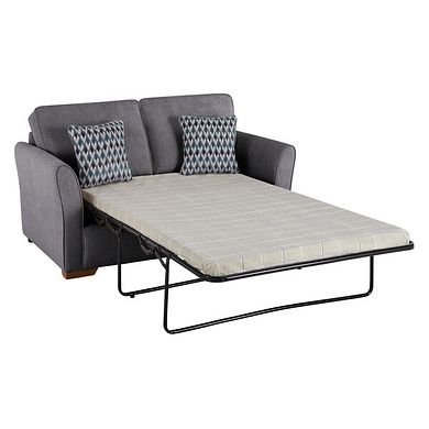 Jasmine 2 Seater Sofa Bed with Standard Mattress in Orkney Grey with Newton Ocean Scatters