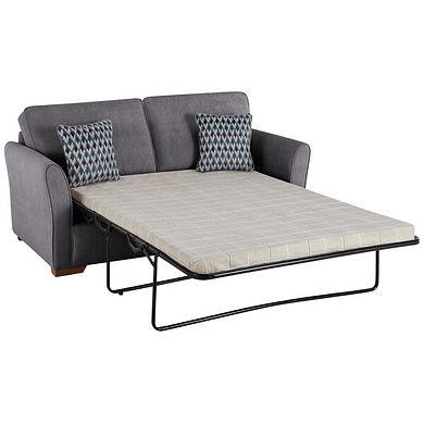 Jasmine 3 Seater Sofa Bed with Standard Mattress in Orkney Grey with Newton Ocean Scatters