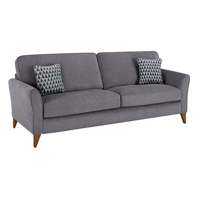 Jasmine 4 Seater Sofa in Orkney Fabric - Grey with Newton Ocean Scatters