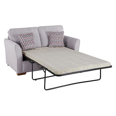 Jasmine 2 Seater Sofa Bed with Standard Mattress in Orkney Natural with Newton Coral Scatters