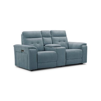 Juno 2 Seater Electric Recliner Sofa With Wireless Charging Console and Power Headrests in Amigo Mineral Fabric