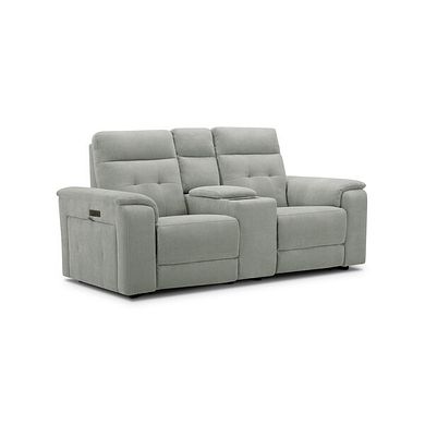 Juno 2 Seater Electric Recliner Sofa With Wireless Charging Console and Power Headrests in Amigo Sage Fabric