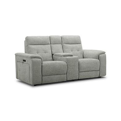 Juno 2 Seater Electric Recliner Sofa With Wireless Charging Console and Power Headrests in Hopsack Dove Fabric