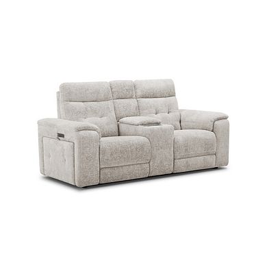 Juno 2 Seater Electric Recliner Sofa With Wireless Charging Console and Power Headrests in Koto Turtle Dove Fabric