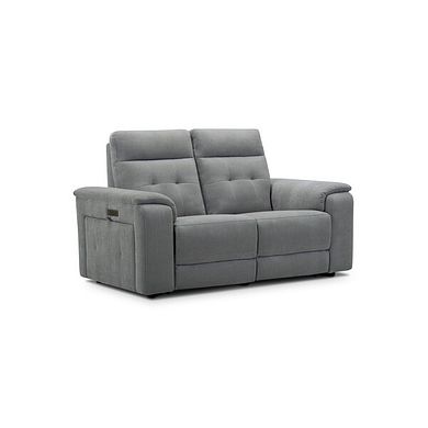 Juno 2 Seater Electric Recliner Sofa With Power Headrests in Amigo Granite Fabric