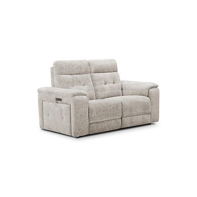 Juno 2 Seater Electric Recliner Sofa With Power Headrests in Koto Turtle Dove Fabric