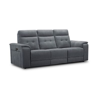 Juno 3 Seater Electric Recliner Sofa With Power Headrests in Amigo Coal Fabric