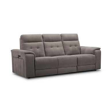 Juno 3 Seater Electric Recliner Sofa With Power Headrests in Amigo Cocoa Fabric