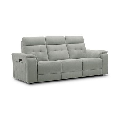 Juno 3 Seater Electric Recliner Sofa With Power Headrests in Amigo Sage Fabric