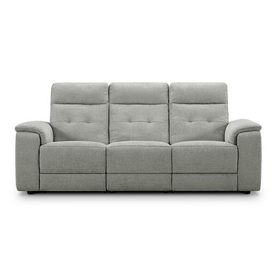 Juno 3 Seater Electric Recliner Sofa With Power Headrests in Hopsack Dove Fabric
