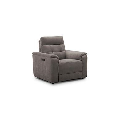 Juno Electric Recliner Armchair With Power Headrest in Amigo Cocoa Fabric
