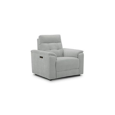 Juno Electric Recliner Armchair With Power Headrest in Amigo Dove Fabric
