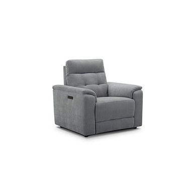 Juno Electric Recliner Armchair With Power Headrest in Amigo Granite Fabric