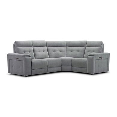 Juno Left Hand Corner Electric Recliner Sofa With Power Headrests in Amigo Granite Fabric