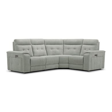Juno Left Hand Corner Electric Recliner Sofa With Power Headrests in Amigo Sage Fabric