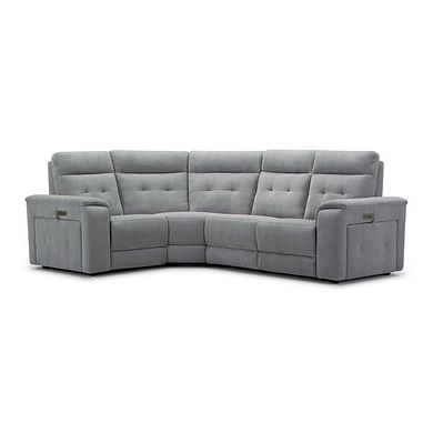 Juno Right Hand Corner Electric Recliner Sofa With Power Headrests in Amigo Granite Fabric