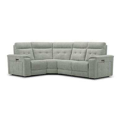 Juno Right Hand Corner Electric Recliner Sofa With Power Headrests in Amigo Sage Fabric