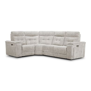 Juno Right Hand Corner Electric Recliner Sofa With Power Headrests in Koto Turtle Dove Fabric