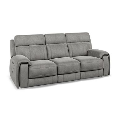 Leo 3 Seater Recliner Sofa in Maldives Dark Grey Fabric