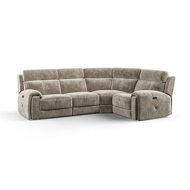 Leo Left Hand Corner Recliner Sofa in Descent Taupe Fabric