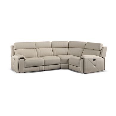 Leo Left Hand Corner Recliner Sofa in Pebble Leather
