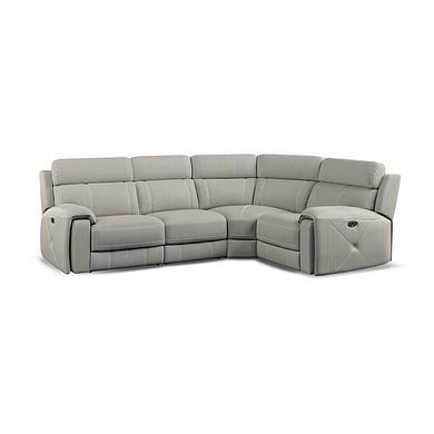Leo Left Hand Corner Recliner Sofa in Taupe Leather