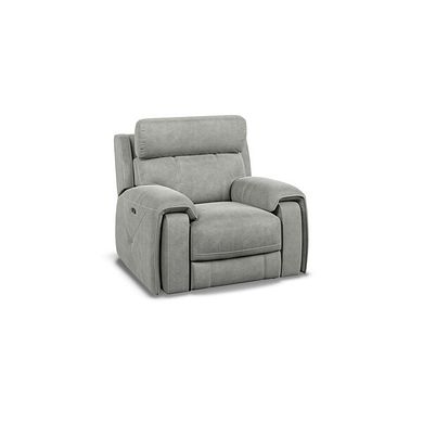 Leo Recliner Armchair with Adjustable Headrest in Billy Joe Dove Grey Fabric