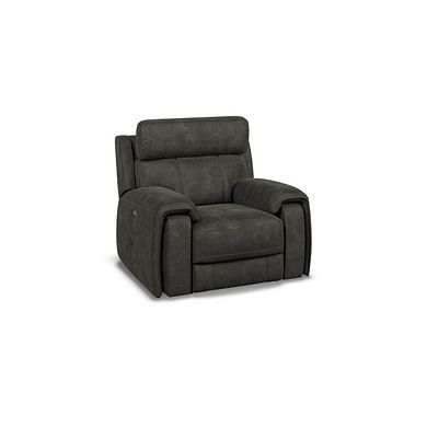 Leo Recliner Armchair with Adjustable Headrest in Billy Joe Grey Fabric