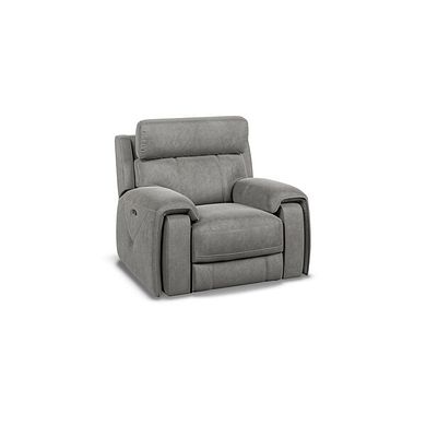 Leo Recliner Armchair with Adjustable Headrest in Maldives Dark Grey Fabric