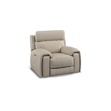 Leo Recliner Armchair with Adjustable Headrest in Pebble Leather