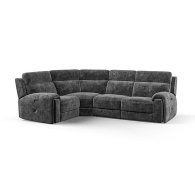 Leo Right Hand Corner Recliner Sofa in Descent Charcoal Fabric