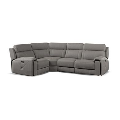 Leo Right Hand Corner Recliner Sofa in Elephant Grey Leather