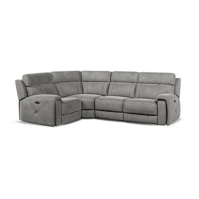 Leo Right Hand Corner Recliner Sofa in Maldives Dark Grey Fabric