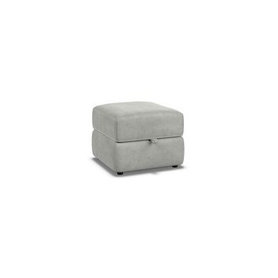 Leo Storage Footstool in Billy Joe Dove Grey Fabric