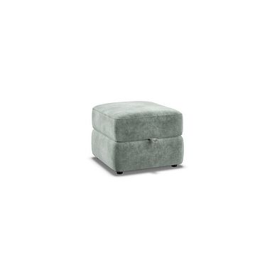 Leo Storage Footstool in Descent Pewter Fabric