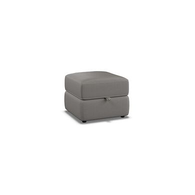 Leo Storage Footstool in Elephant Grey Leather