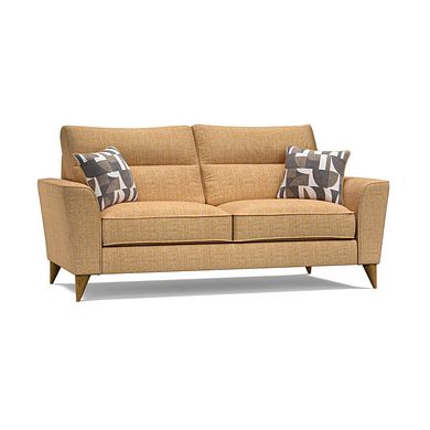 Levi 3 Seater Sofa in Barley Citrus Fabric with Asher Natural Scatters