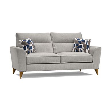 Levi 3 Seater Sofa in Barley Silver Fabric with Asher Ocean Scatters