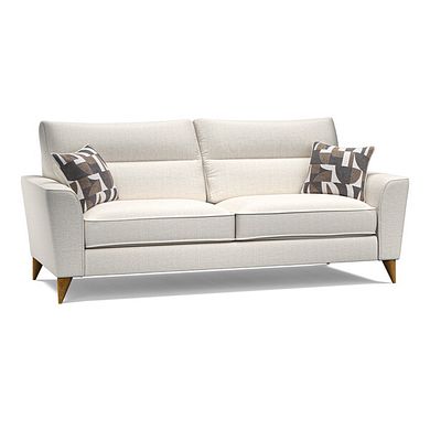 Levi 4 Seater Sofa in Barley Ivory Fabric with Asher Natural Scatters