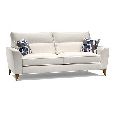 Levi 4 Seater Sofa in Barley Ivory Fabric with Asher Ocean Scatters