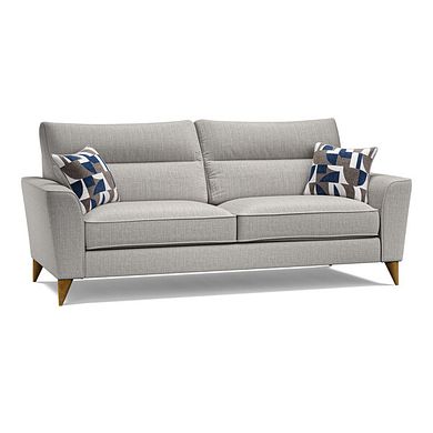 Levi 4 Seater Sofa in Barley Silver Fabric with Asher Ocean Scatters