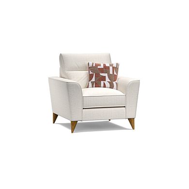 Levi Armchair in Barley Ivory Fabric with Asher Rust Scatter