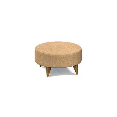 Levi Round Footstool in Barley Citrus Fabric