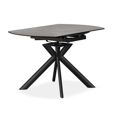 Lucia Ceramic Extending 4-6 Seater Swivel Dining Table in Matt Grey