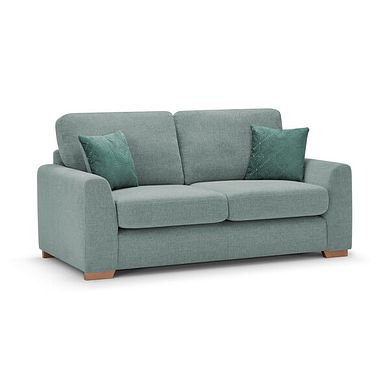 Ludlow 2 Seater Sofa in Ceriale Aqua Fabric with Forest Scatter Cushions