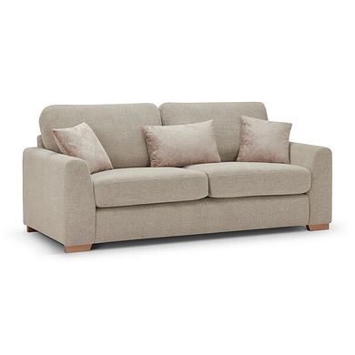 Ludlow 3 Seater Sofa in Ceriale Biscuit Fabric with Truffle Scatter Cushions